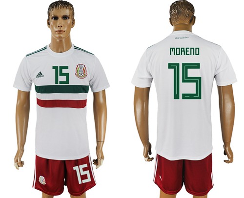 Mexico #15 Moreno Away Soccer Country Jersey